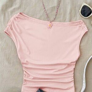 Elegant Pink Off-Shoulder Top